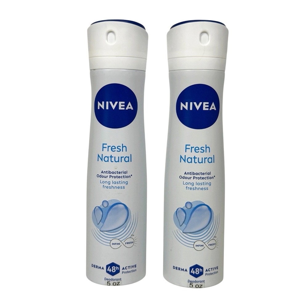 Nivea Fresh Natural Deodorant Spray 48H Protection 5 oz 2 Pack Women's